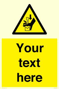 Custom warning hand crushing between press brake tool